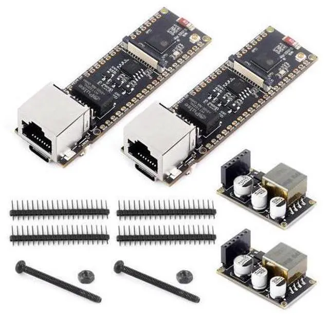 Main image of Waveshare 2PCS ESP32-S3 ETH Development Board, 10/100Mbps RJ45 Ethernet Port, Wi-Fi & BT Support, 240MHz Dual Core Processor, Onboard Type-C Port and TF Card Slot, PoE Module