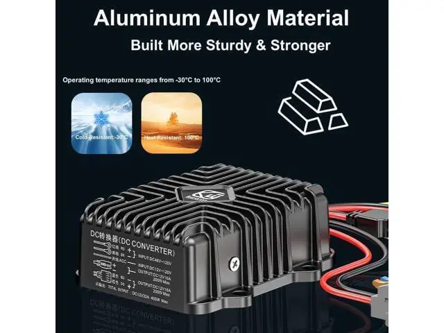 Alt view image 6 of 7 - 400W 32A 12V Golf Cart 48V-120V to 12V Converter Voltage Regulator Reducer Transformer with Fuse DC Convert Regulator Power Supply Buck Transformer Module for Motorcycle Golf Cart Scooters