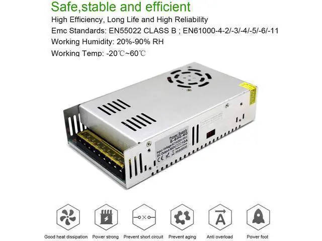 Alt view image 4 of 7 - EAGWELL DC 60V 10A 600W Universal Regulated Switching Power Supply for LED Strip Lights Module,CCTV,Radio,Computer Project, 3D Printer,LED Driver
