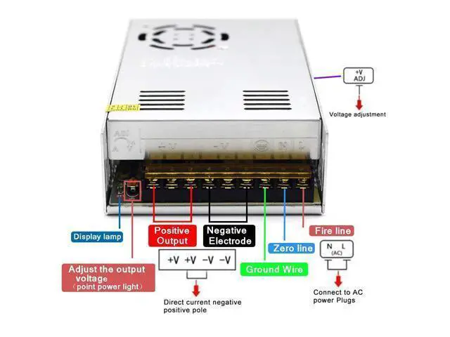 Alt view image 5 of 7 - EAGWELL DC 60V 10A 600W Universal Regulated Switching Power Supply for LED Strip Lights Module,CCTV,Radio,Computer Project, 3D Printer,LED Driver