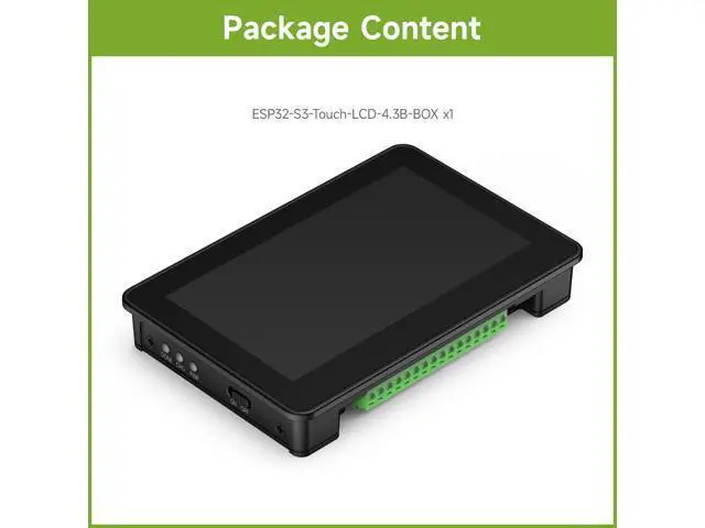 Alt view image 2 of 5 - Waveshare ESP32-S3 4.3inch Capacitive Touch Display Development Board B, 800x480 Resolution, 5-Point Touch, 32-Bit LX7 Dual-Core Processor, 240MHz Frequency, with Onboard Antenna and Plastic Case