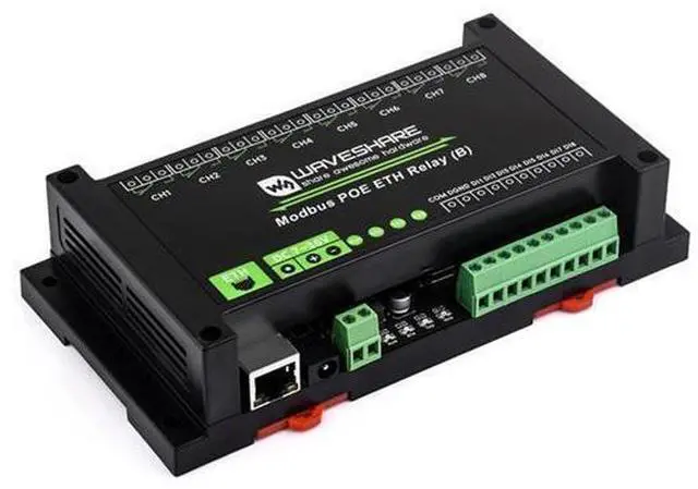 Main image of 8-CH Relay Module via Ethernet with Digital Input, Adopt Modbus RTU/Modbus TCP Protocol, Supports PoE Power Supply/DC Power Port/Screw Terminal/DC 7~36V Wide Range Power Input