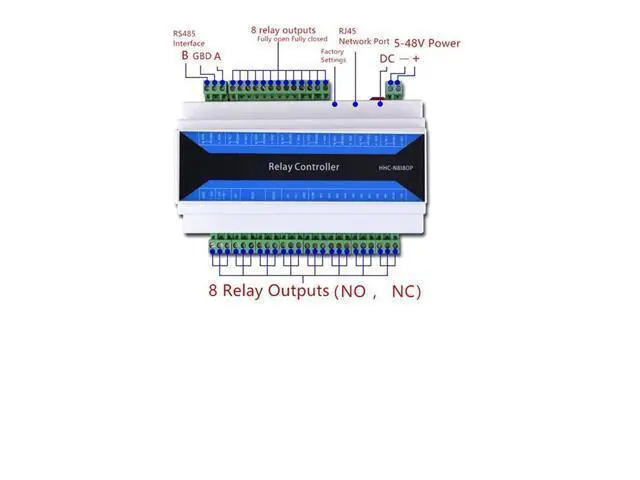 Alt view image 2 of 7 - 8 Channel Network Relay Module Remote Control Relay Device Ethernet to RS485 TCP Relay Module