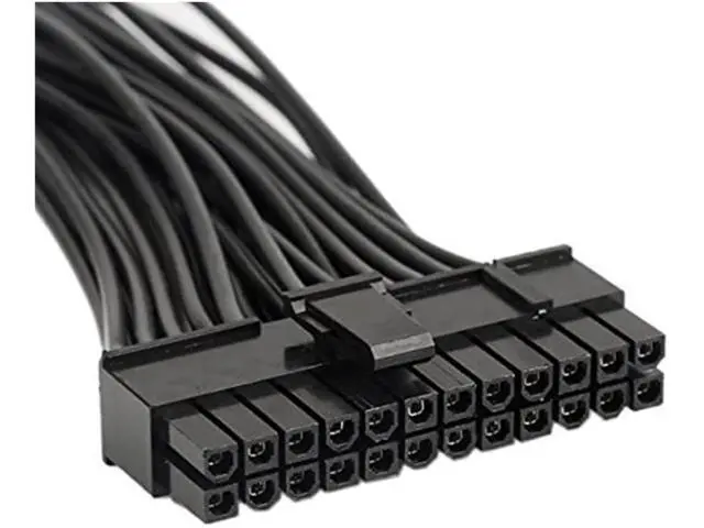 Alt view image 3 of 6 - YANGQI yaoqijie 6PC ATX 30cm 24 Pin Dual PSU Power Supply Extension Cable Synchronous Cord Fit for Computer Cable Connector Fit for Mining 24Pin 20+4pin Lasting (Cable Length : 0.3m)