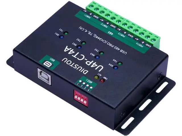 Alt view image 2 of 7 - USB to 4-Channel 485 Serial Module CH344Q SP3485 Chip 480Mbps USB Interface Supports 485 Communication at 3M baud Rate Metal case with Isolation Multiple Protection