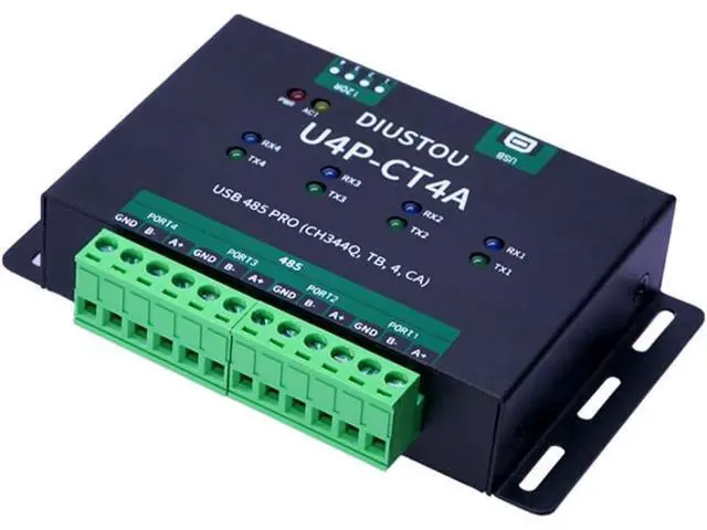 Alt view image 5 of 7 - USB to 4-Channel 485 Serial Module CH344Q SP3485 Chip 480Mbps USB Interface Supports 485 Communication at 3M baud Rate Metal case with Isolation Multiple Protection