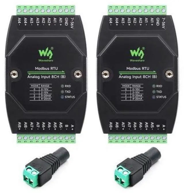 Main image of Waveshare 2PCS Industrial 8-Ch Analog Acquisition Module, 12-Bit High-Precision, Supports Voltage and Current Acquisition, DC 7~36V Wide Voltage Power Supply, 8-ch Voltage Mode, 0~10V
