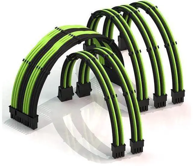 Main image of LINKUP - 50cm Super Soft and Flexible PSU Cable Extension Sleeved Custom Mod GPU PC Braided w/Comb Kit1 x 24 P (20+4)1 x 8 P (4+4) CPU2 x 8 P (6+2) GPU Set500mm - PurpleBlack