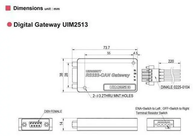 Alt view image 3 of 5 - UIROBOT RS232 to CAN Bus Motion Control Gateway,Industrial Grade,5000V Fully Isolation,12-48VDC Input,Aluminum Enclosure, Provides SDK & Sample Code Control Systems (UIM2513)