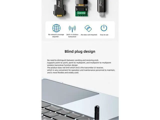 Alt view image 4 of 6 - DTECH Wireless Module TPUNB Data Converter RS232 to Lora DTU Wireless Serial Transceiver