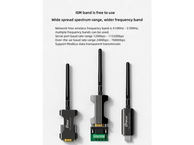 Alt view image 5 of 6 - DTECH Wireless Module TPUNB Data Converter RS232 to Lora DTU Wireless Serial Transceiver
