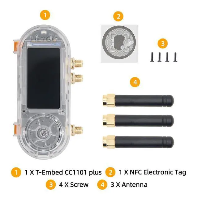 Alt view image 6 of 7 - T-Embed CC1101 Plus ESP32-S3 Development Board | Microphone,TTGO, 1.9-inch ST7789V IPS TFT LCD ,External Antenna