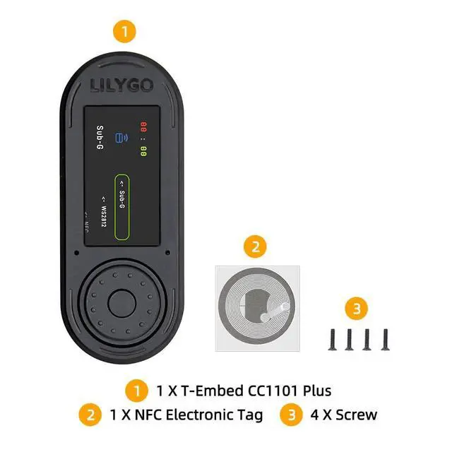Alt view image 6 of 7 - T-Embed CC1101 Plus ESP32-S3 Development Board | Microphone, TTGO, Development Board,1.9 inch ST7789V IPS TFT LCD