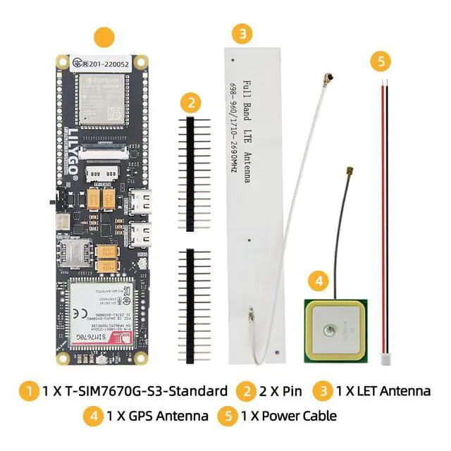 Alt view image 6 of 7 - T-SIM7670G-S3 ESP32-S3 4G LTE Wireless Cellular IOT Device | Low-Power ,Long-Range Communication ,GPS ,TTGO Development Board