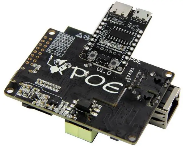 Main image of T-Internet-POE V2 Ethernet Adapter Downloader Expansion Board | ESP32,TTGO ,Development Board