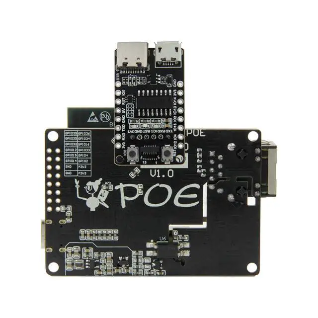 Alt view image 3 of 6 - T-Internet-POE V2 Ethernet Adapter Downloader Expansion Board | ESP32,TTGO ,Development Board