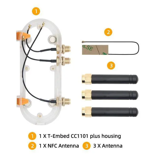 Alt view image 6 of 6 - T-Embed CC1101 Plus External Antenna Standalone Shell (Transparent) | Development Board,TTGO,Replacement Shell