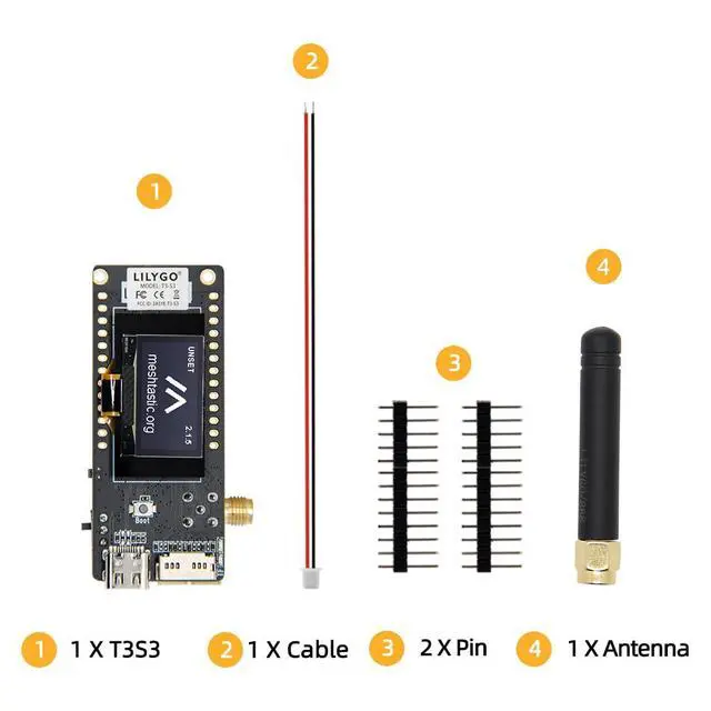Alt view image 7 of 7 - T3S3 V1.2 ESP32-S3 LoRa Development Board | Meshtastic, 0.96 Inch OLED
