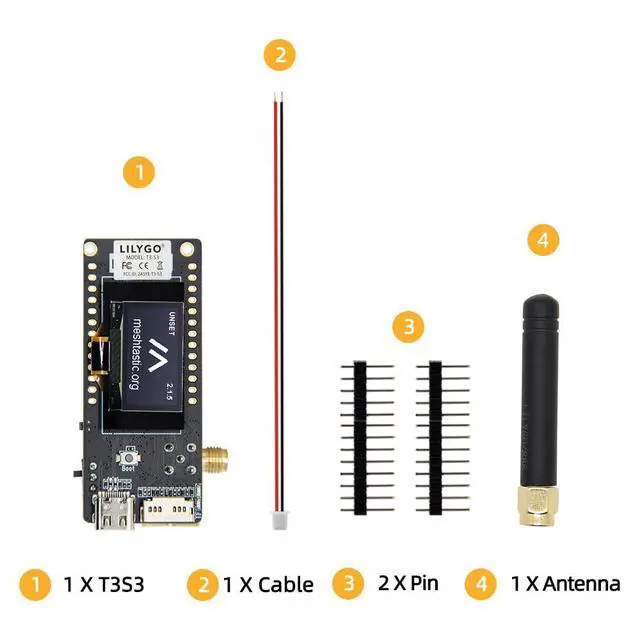 Alt view image 5 of 7 - T3S3 V1.2 ESP32-S3 LoRa TTGO Development Board | Meshtastic,0.96 Inch OLED