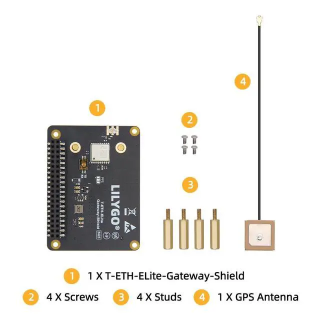 Alt view image 7 of 7 - T-ETH-Elite-Gateway-Shield (with GPS) L76K IoT Development Board | Expansion Board LoRa Gateway Module Compatible With T-SX1302 Microcontroller