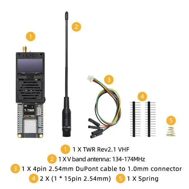 Alt view image 6 of 7 - T-TWR Rev2.1 VHF ESP32-S3 Radio Dev Board SA868 Module | VHF 134174MHz L76K GNSS GPS 1.3 Inch SH1106 OLED Display Wi-Fi & Bluetooth 5.0 IoT Dev Kit