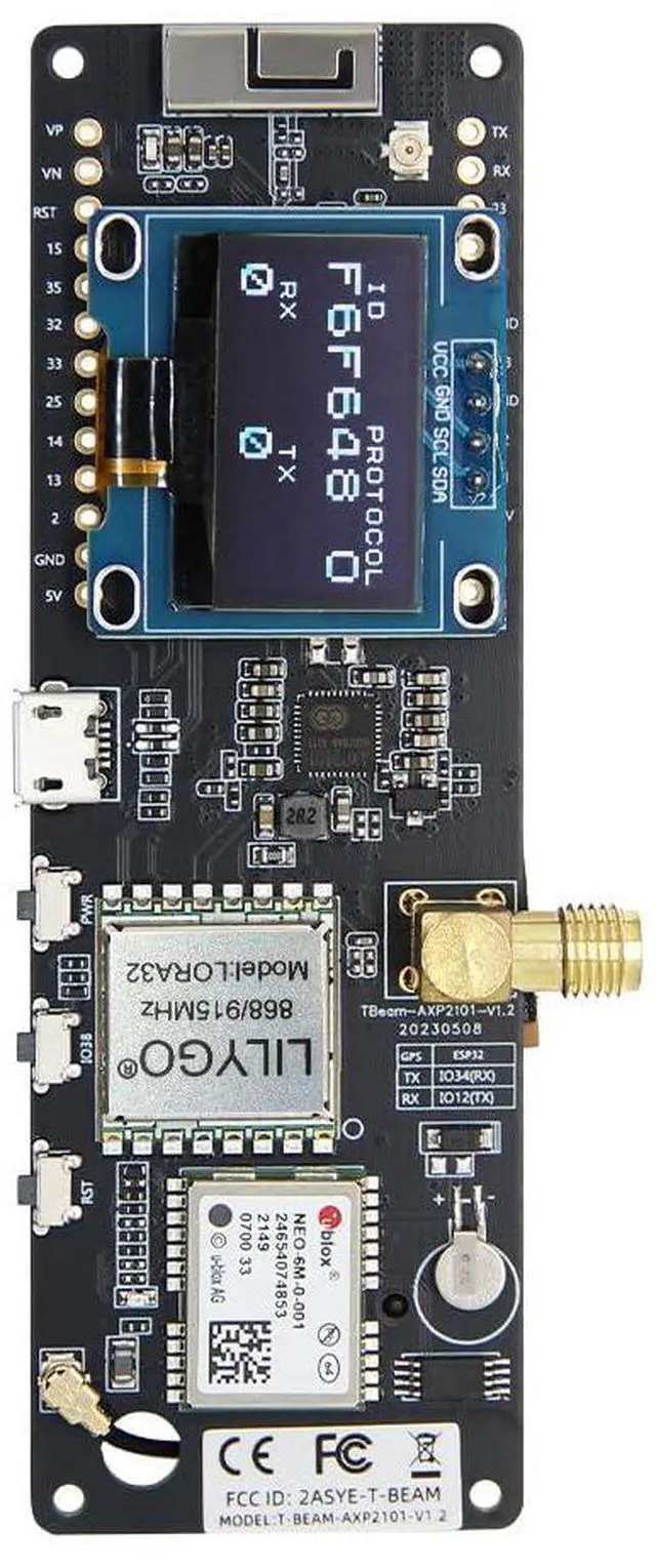 Main image of T-Beam Meshtastic LORA32 915MHz ESP32 TTGO Development Board WiFi BLE CH9102F Chip Soldered OLED Module | TTGO , Soldered OLED