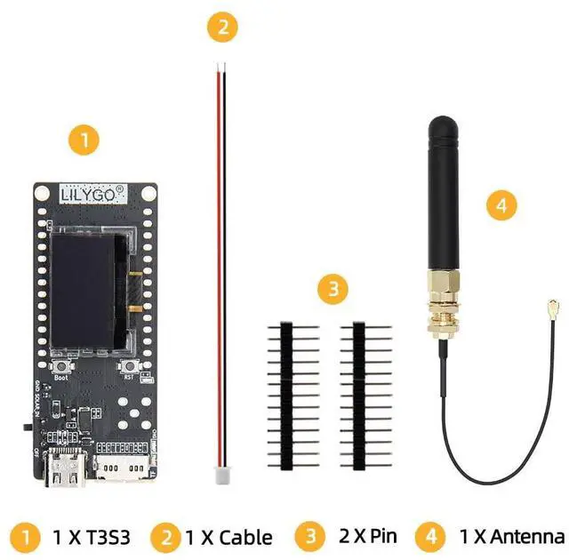 Alt view image 6 of 7 - T3S3 V1.3 ESP32-S3 LoRa Development Board | SX1262 915MHz, TTGO,0.96 inch SSD1306 Driver I2C OLED