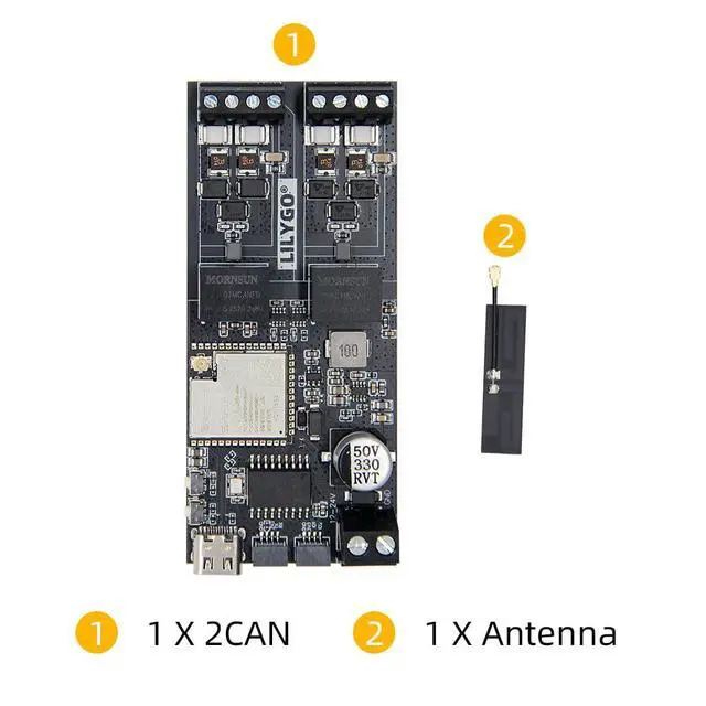 Alt view image 6 of 7 - T-2CAN ESP32-S3 TTGO Development Board | Stand Alone CAN Controller, SPI Interface