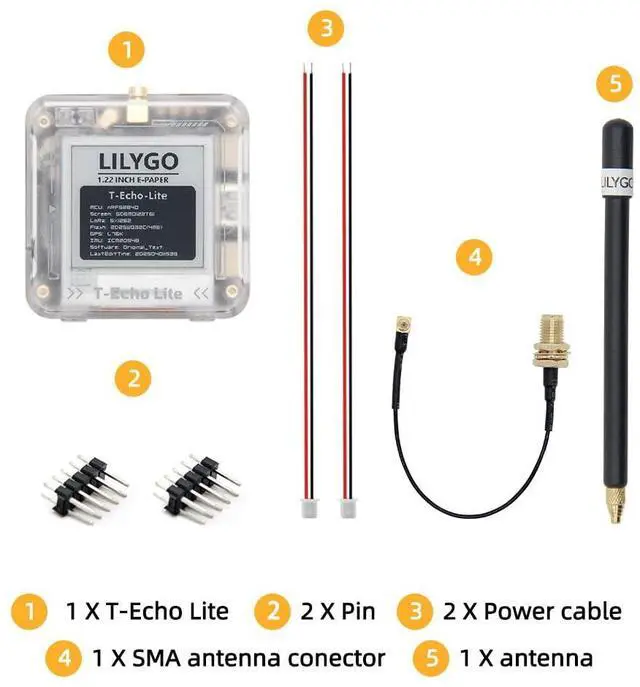 Alt view image 7 of 7 - T-Echo-Lite LoRa 915Mhz TTGO Development Board | 1.22 inch SPI E-Paper Display