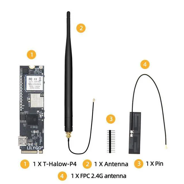 Alt view image 6 of 7 - T-Halow P4 ESP32 915MHz Wi-Fi TTGO Development Board