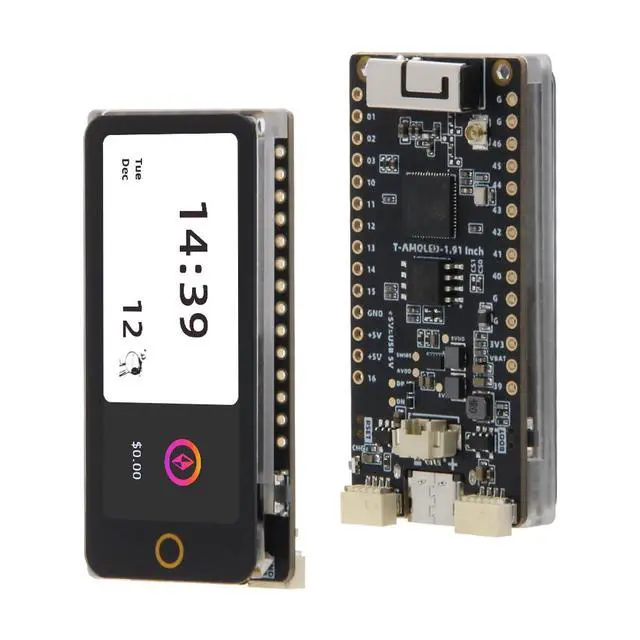 Alt view image 3 of 7 - T-Display-S3 AMOLED ESP32-S3 with 1.91 Inch RM67162 Touchable Display TTGO Development Board Wireless Module (Unsoldered Pin Version)