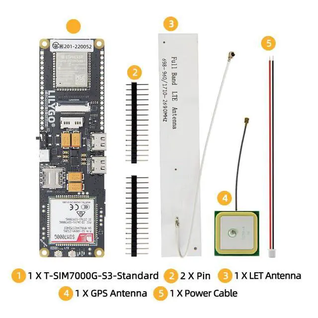 Alt view image 6 of 7 - T-SIM7000G-S3 Standard ESP32-S3 Development Board | Solar Charge ,SIM ,GPS, GSM 2G ,TTGO
