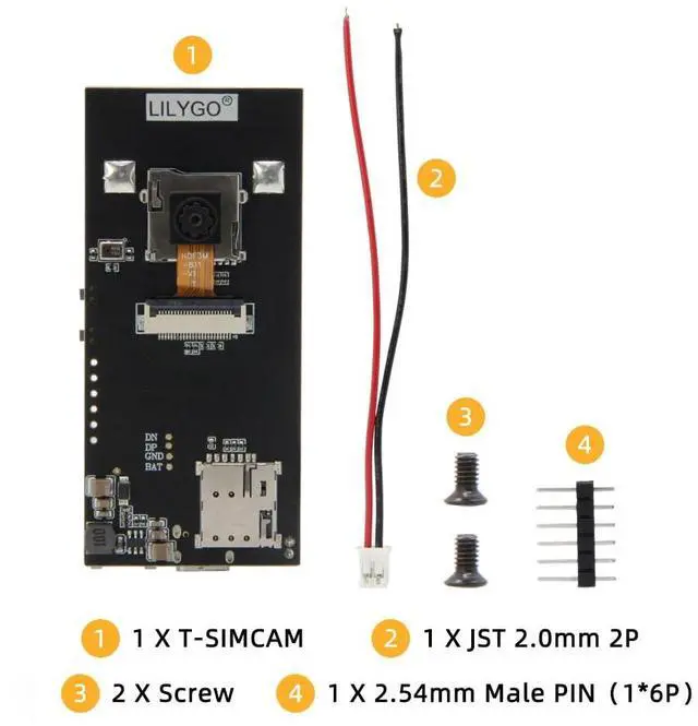Alt view image 5 of 7 - T-SIMCAM OV2640 ESP32-S3 Development Board Microcontroller | IoT Electronic Wi-Fi & Bluetooth 5 BLE ESP32 S3 Kit Compatible with Cellular Modem Modules