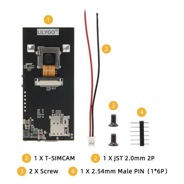 Alt view image 5 of 7 - T-SIMCAM OV5640 ESP32-S3 Development Board(Normal Focusing) | IoT Electronic Wi-Fi & Bluetooth 5 BLE ESP32 S3 Kit Microcontroller Compatible with Cellular Modem Modules