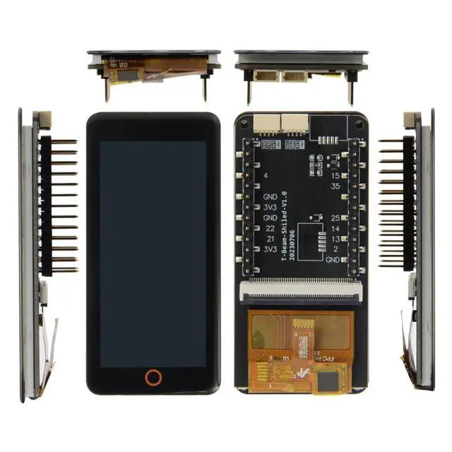 Alt view image 7 of 7 - T-Beam-Shield ST7796 Capacitive Touch IPS TFT 2.33 Inch LCD Screen Expandable T-MPU9250 9-Axis Sensor Module