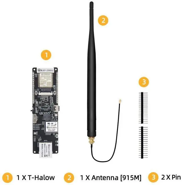 Alt view image 7 of 7 - T-Halow 915MHz ESP32-S3 Development Board | Wi-F. Bluetooth, TF-Card, Camera, TTGO