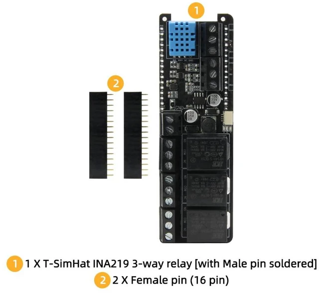Alt view image 6 of 6 - T-SimHat Expansion Board with CAN RS485 3-Way Relay | Compatible with T-SIM7000G