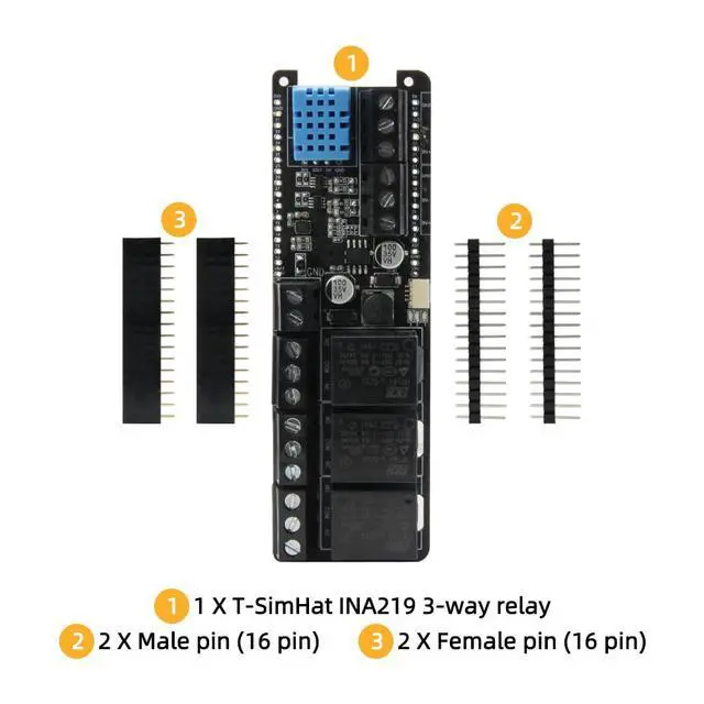 Alt view image 7 of 7 - T-SimHat Expansion Board with CAN RS485 3-Way Relay | Compatible with T-SIM7000G