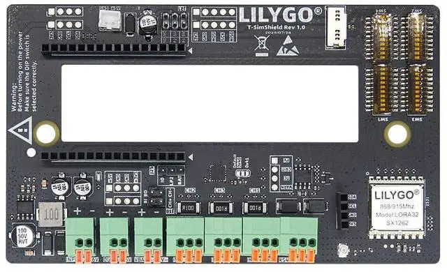 Main image of T-SimShield ESP32 SX1262 LoRa 915mhz RS485 TTGO Development Board