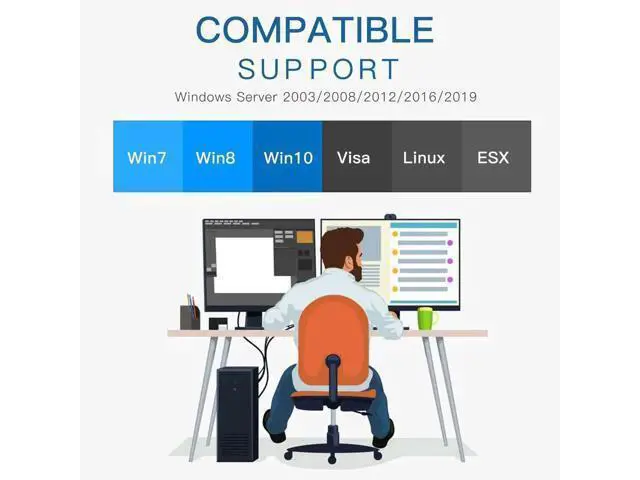 Alt view image 4 of 7 - 10Gb RJ45 PCI-E Network Card NIC, Compare to Intel X540-T1, with Intel X540-BT2 Chip, Single RJ45 Ports, PCI Express X8, Ethernet Converged Network Adapter Support Windows/Linux/VMware