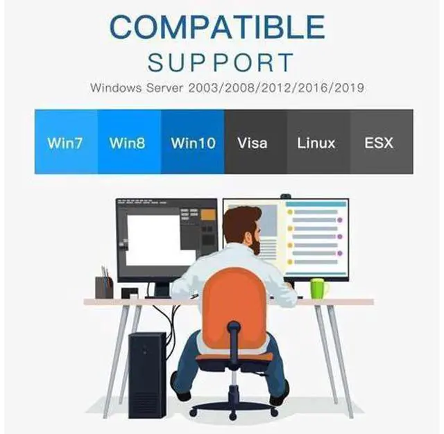 Alt view image 4 of 7 - 10Gb RJ45 PCI-E Network Card NIC, Compare to Intel X540-T1, with Intel X540-BT2 Chip, Single RJ45 Ports, PCI Express X8, Ethernet Converged Network Adapter Support Windows/Linux/VMware