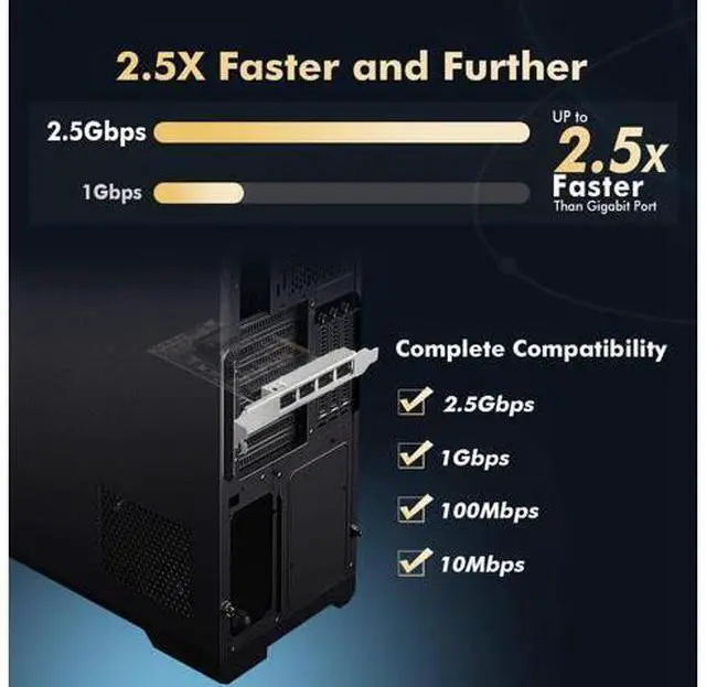 Alt view image 4 of 6 - 4 Ports 2.5G PCIe Network Card, RTL8125B LAN Controller, 2500/1000/100Mbps RJ45 Ethernet NIC Adapter, Support PXE for Windows/Linux