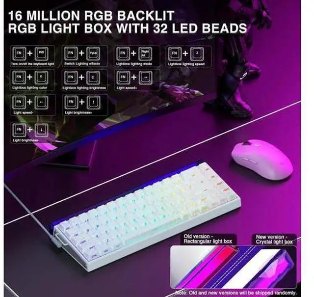 Alt view image 3 of 7 - AULA Hero 68 HE 60% Gaming Keyboard Wired, Hall Effect Magnetic Switch Keyboard with 8K Hz Polling Rate, Side Printed PBT Keycaps, RGB Backlit Light Box, Customizable Web Software for PC/Mac Gamers