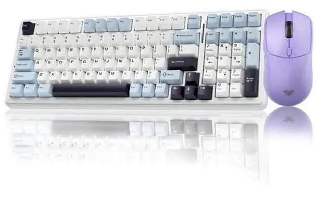 Main image of AULA Gaming Keyboard and Mouse Combo, F99 Mechanical Keyboards Hot Swappable Custom Keyboard+SC580X Wireless Gaming Mouse Light Purple