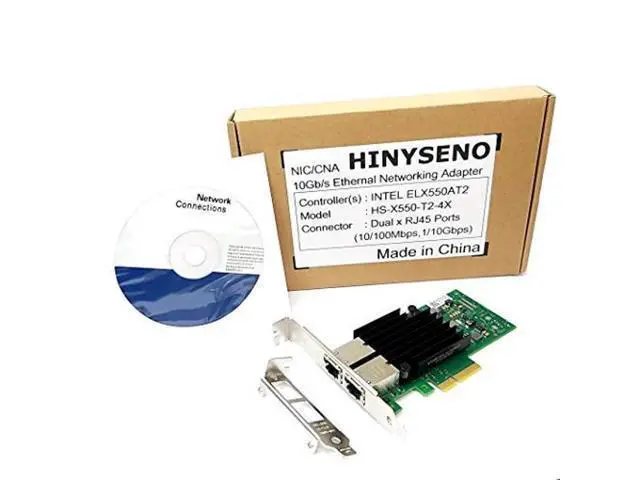 Alt view image 5 of 5 - HINYSENO Dual Port 10GbE RJ-45 PCI-Express x 4 Gigabit Ethernet Server Adapter Dual Port Network Interface Controller Card for X550 Chipset, Compare to Intel X550-T2