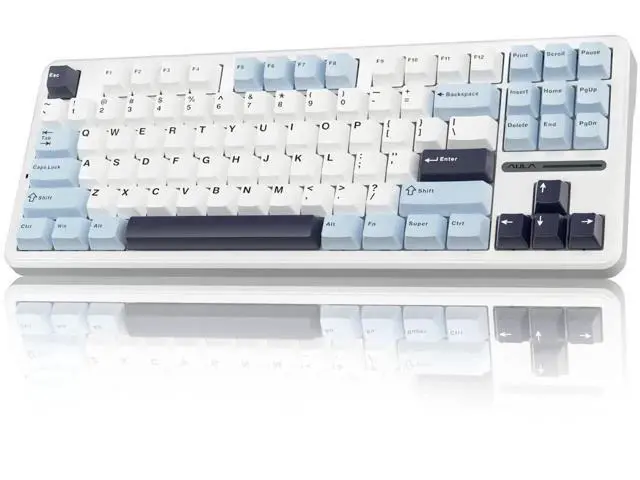 Alt view image 2 of 7 - Wireless Keyboard and Mouse Combo, F87 Mechanical Keyboard+SC580X Wireless Gaming Mouse Light Purple