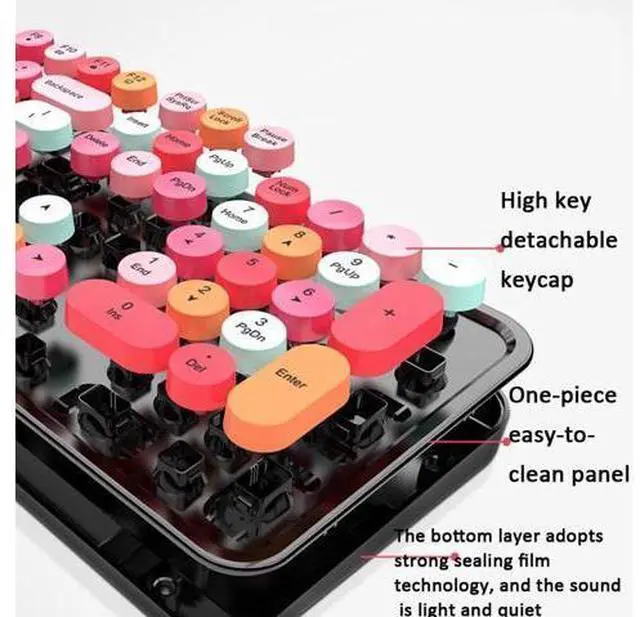Alt view image 2 of 7 - Mofii Sweet Wireless Keyboard And Mouse Set Girls Punk Keyboard Office Set, Colour: Lipstick Mixed