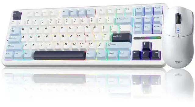 Main image of AULA Wireless Keyboard and Mouse Combo, F87 Mechanical Keyboard+SC580 Wireless Gaming Mouse White