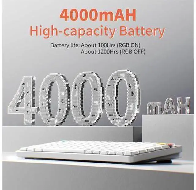 Alt view image 5 of 7 - Air75 V3 Hot Swappable Wireless Mechanical Keyboard, 84 Keys 75% Custom Low Profile Keyboard with Knob, RGB Backlit, Gasket Mounted, Support Bluetooth/2.4GHz/USB-C,White-Red Nano