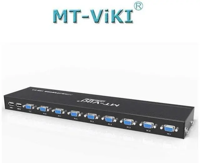 Alt view image 3 of 7 - KVM Switch 8 Port KVM Switch VGA USB+8 Cables 2 in1 & Wired Extended Selector, MT-VIKI 8x1 Rackmount KVM VGA Switch eokCXOY